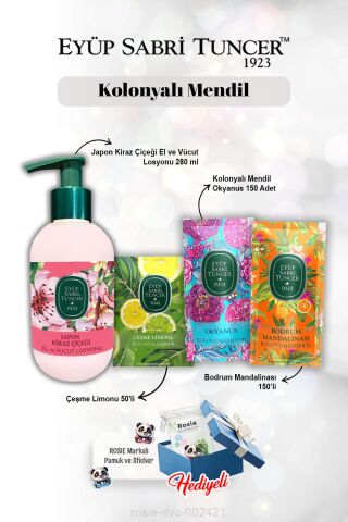 150'li Okyanus ve Mandalina,Limon 50'li ve Kiraz Çiçeği Losyon 280 ml Rosie