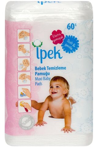 İpek Bebek Temizleme Pamuğu 60'Lı