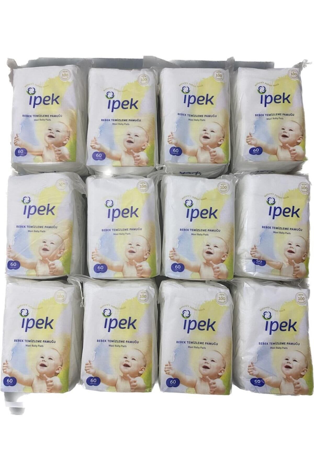 İpek maxi temizleme pamuğu 60 x12 paket