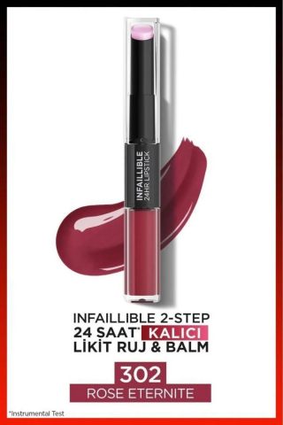 Loreal Paris 3 Adet Infaillible 24H Kalıcı Likit Ruj & Balm 302 Rose Eternite ve ROSIE
