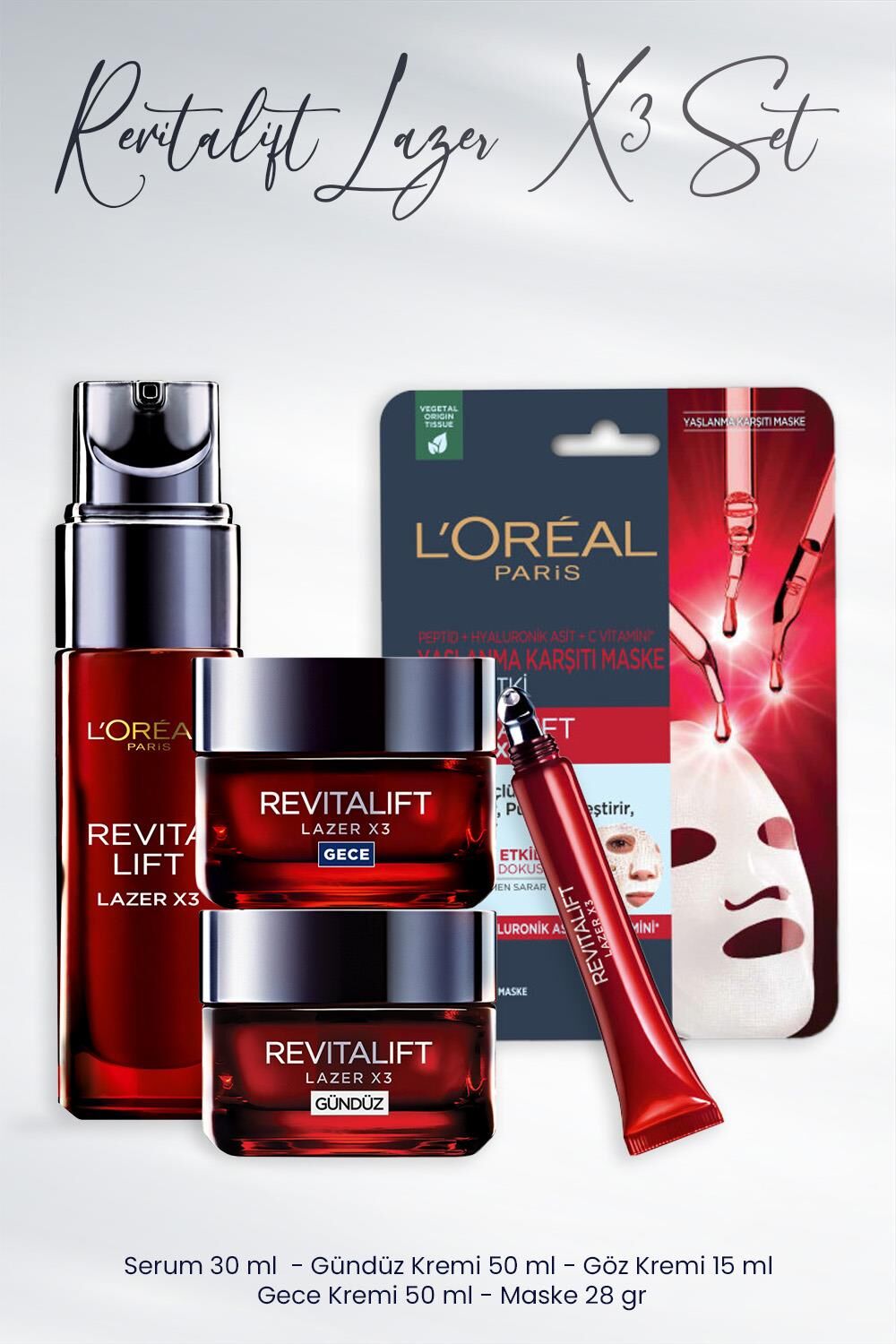 Loreal Paris Revitalift Lazer X3 Yaşlanma Karşıtı Bakım Seti