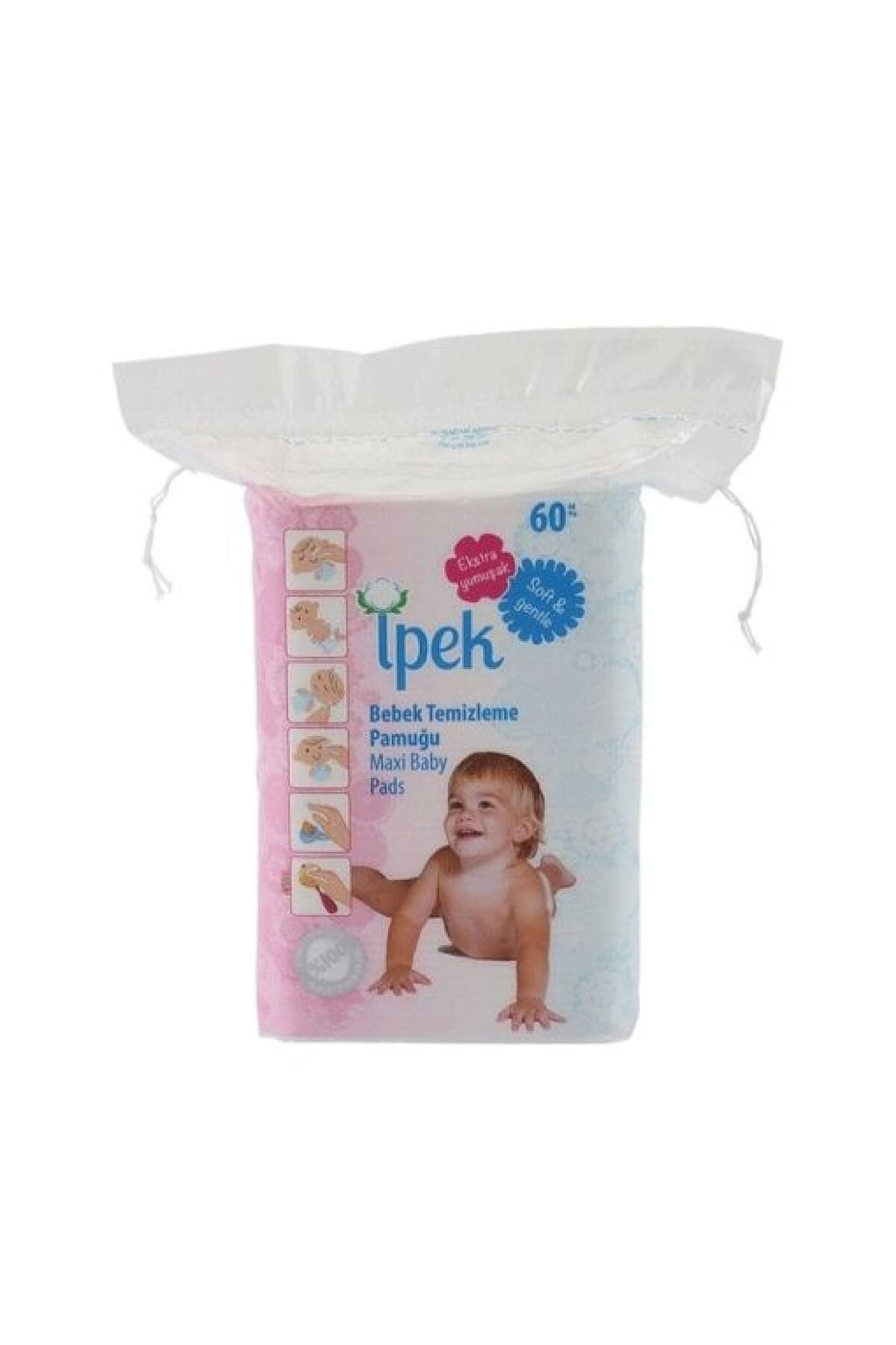 2'li Ipek Bebek Temizleme Pamuğu 60'lı