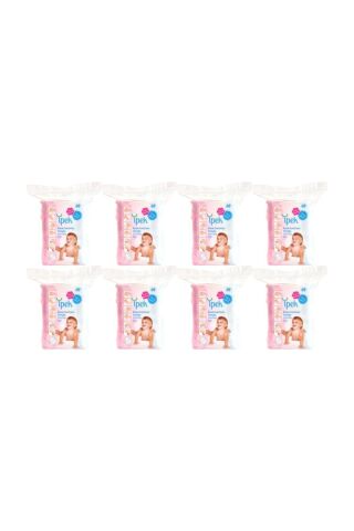 İpek Bebek Temizleme Pamuğu 60'lı % 100 Saf Pamuk 8 Adet
