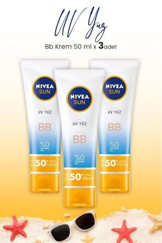 Nivea Sun Uv Yüz Bb Krem Spf50+ 50 ml x 3 Adet