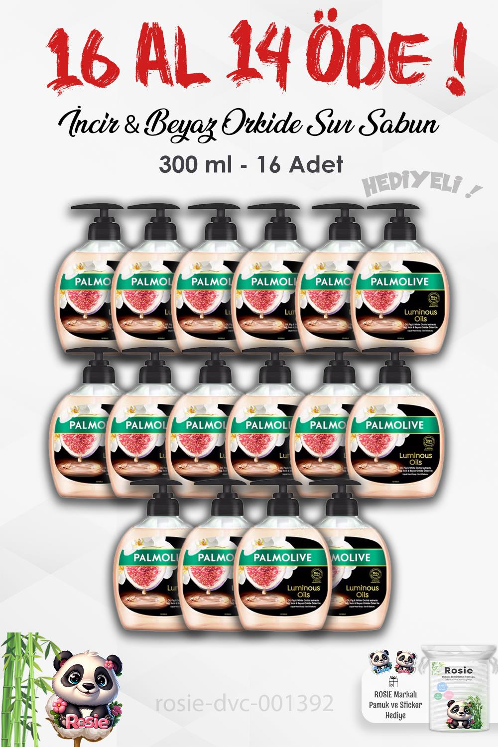 Palmolive 16 AL 14 ÖDE Luminous Oils İncir & Beyaz Orkide Özlü Sıvı Sabun 300 ml ve ROSIE