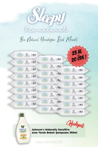 Yenidoğan Islak Havlu 40'lı 23 Al 20 Öde ve Johnson Şampuan Hediye