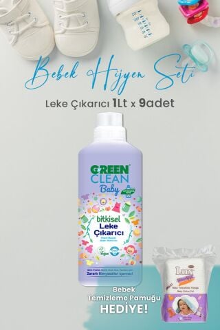 U Green Clean Baby Leke Çıkarıcı 1 L x 9 Adet ve Hediyeli