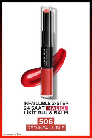 Loreal Paris 3 Adet Infaillible 24H Kalıcı Likit Ruj & Balm 506 Red Infaillible ve ROSIE