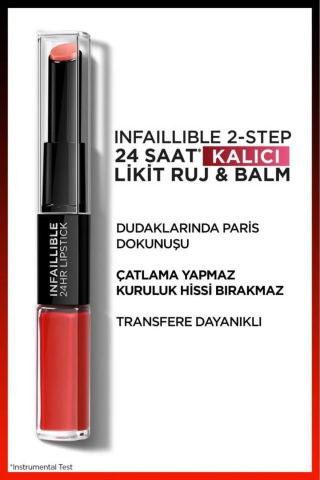 Loreal Paris 3 Adet Infaillible 24H Kalıcı Likit Ruj & Balm 506 Red Infaillible ve ROSIE