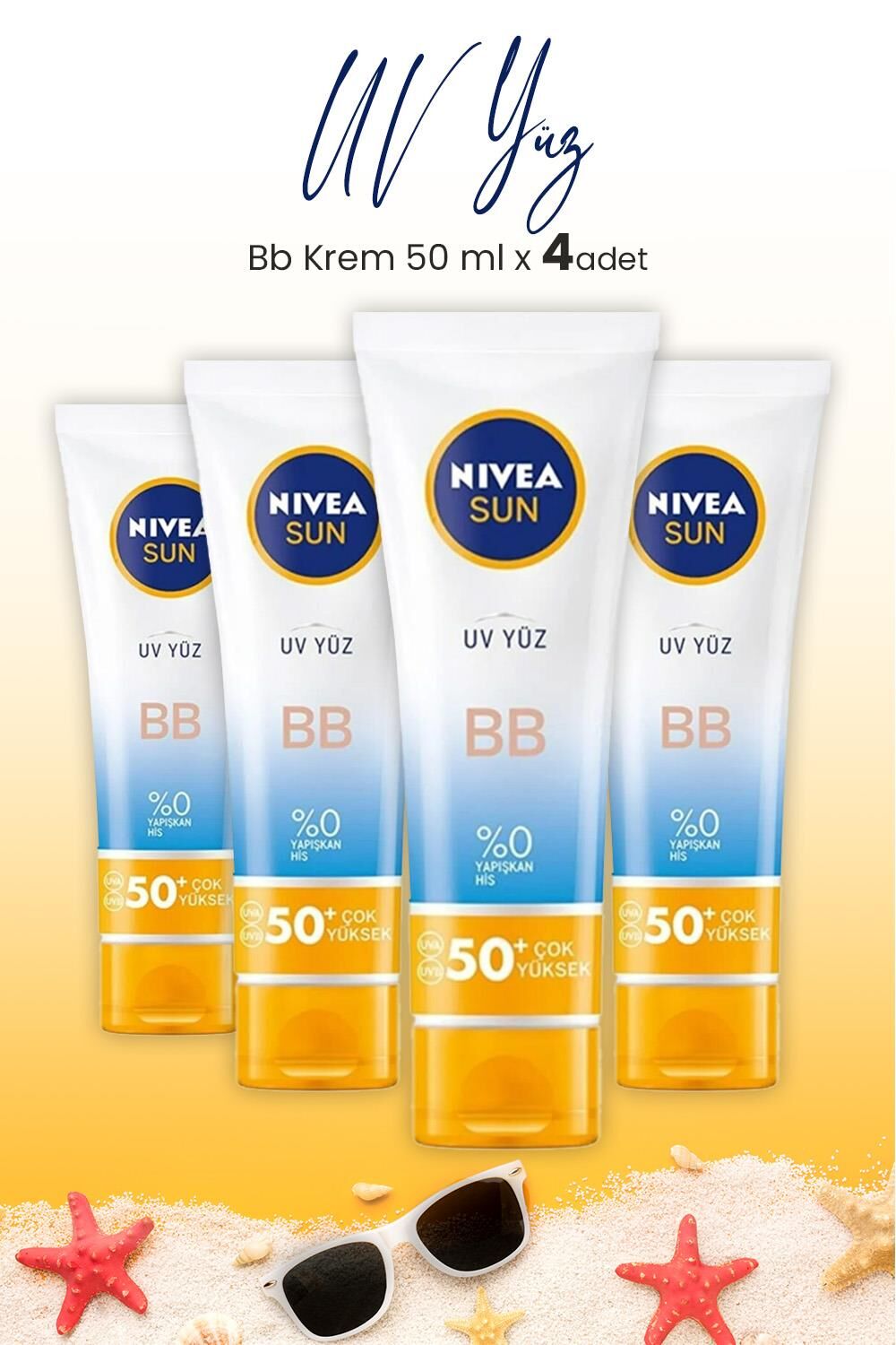 Nivea Sun Uv Yüz Bb Krem Spf50+ 50 ml x 4 Adet