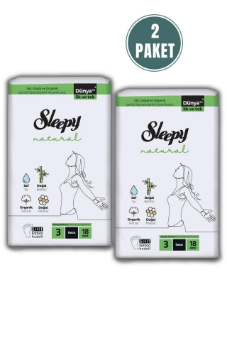 Sleepy  Natural Ultra Hassas Hijyenik Ped Gece 36 Adet Ped ve ROSIE