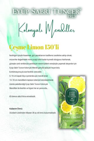 3'lü Limon Aromalı 150li ve 50'li Kolonyalı Mendil ve ROSIE