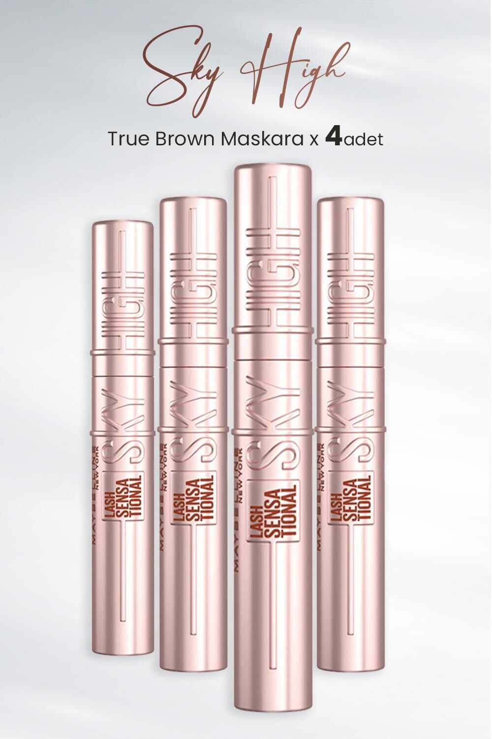 Maybelline New York Maskara Sky High True Brown x 4 Adet