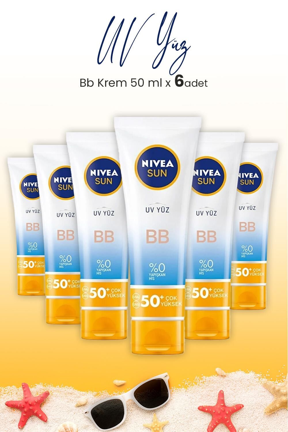 Nivea Sun Uv Yüz Bb Krem Spf50+ 50 ml x 6 Adet