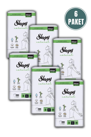 Sleepy  Natural Ultra Hassas Hijyenik Ped Mega Fırsat Paketi Gece 108 Adet ve ROSIE