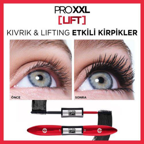 3 Adet Loreal Paris Pro XXL Lift Maskara Siyah ve ROSIE Pamuk 60'lı