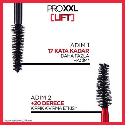 3 Adet Loreal Paris Pro XXL Lift Maskara Siyah ve ROSIE Pamuk 60'lı