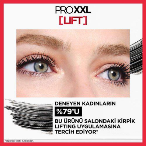 3 Adet Loreal Paris Pro XXL Lift Maskara Siyah ve ROSIE Pamuk 60'lı