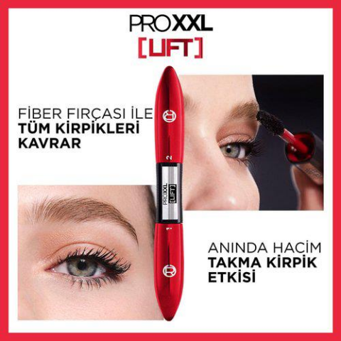3 Adet Loreal Paris Pro XXL Lift Maskara Siyah ve ROSIE Pamuk 60'lı