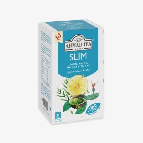 AHMAD TEA Slim Limon, Mate Ve Matcha Yeşil Çay Karışımı 20' li