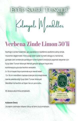 Okyanus, Verbena, Mandalina ve Limon Kolonyalı Mendil ve ROSIE