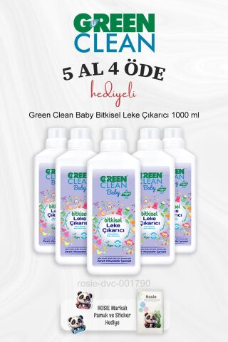 Green Clean Bebek Bitkisel Leke Çıkarıcı 1000 ml 5 Al 4 Öde ve Rosie Pamuk