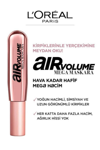 3 Adet Loreal Paris Air Volume Mega Maskara Siyah ve ROSIE Pamuk 60'lı