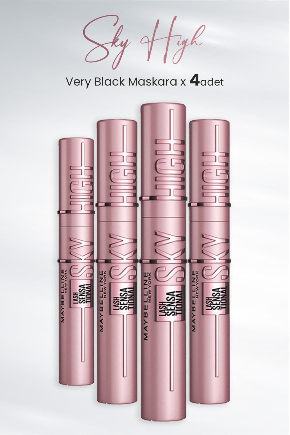 Maybelline New York Maskara Sky High Very Black x 4 Adet