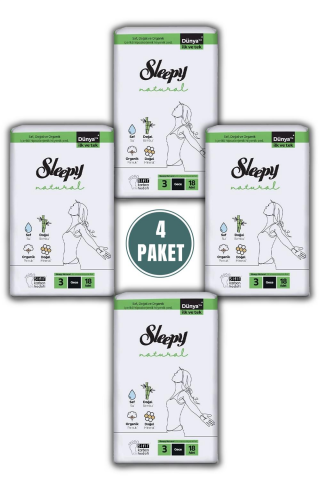 Sleepy Natural Ultra Hassas Hijyenik Ped Gece 72 Adet Ped ve ROSIE