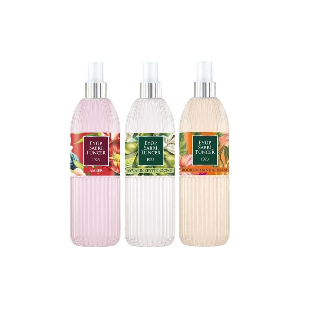 Eyüp Sabri Tuncer Amber, Ayvalık Zeytin Çiçeği ve Bodrum Mandalinası Sprey Kolonyası 150 ml