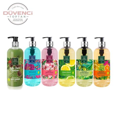 Eyüp Sabri Tuncer Sıvı Sabun Seti Ayvalık Zeytin Çiçeği, Çeşme Limonu, Japon Kiraz Çiçeği, Okyanus, Bodrum Mandalinası, Bolu Çam 500 ML
