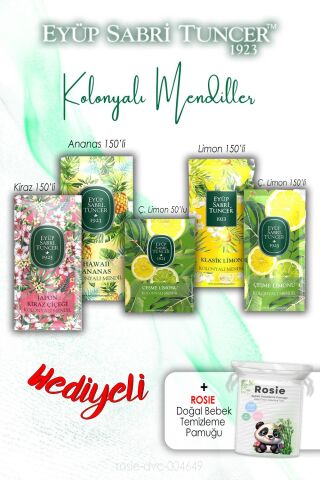Kolonyalı Mendiller 5 li Karışık Kokular Eyüp Sabri Tuncer ve ROSIE