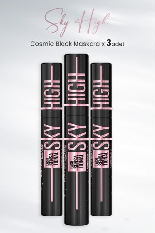 Maybelline New York Maskara Sky High Cosmic Black x 3 Adet