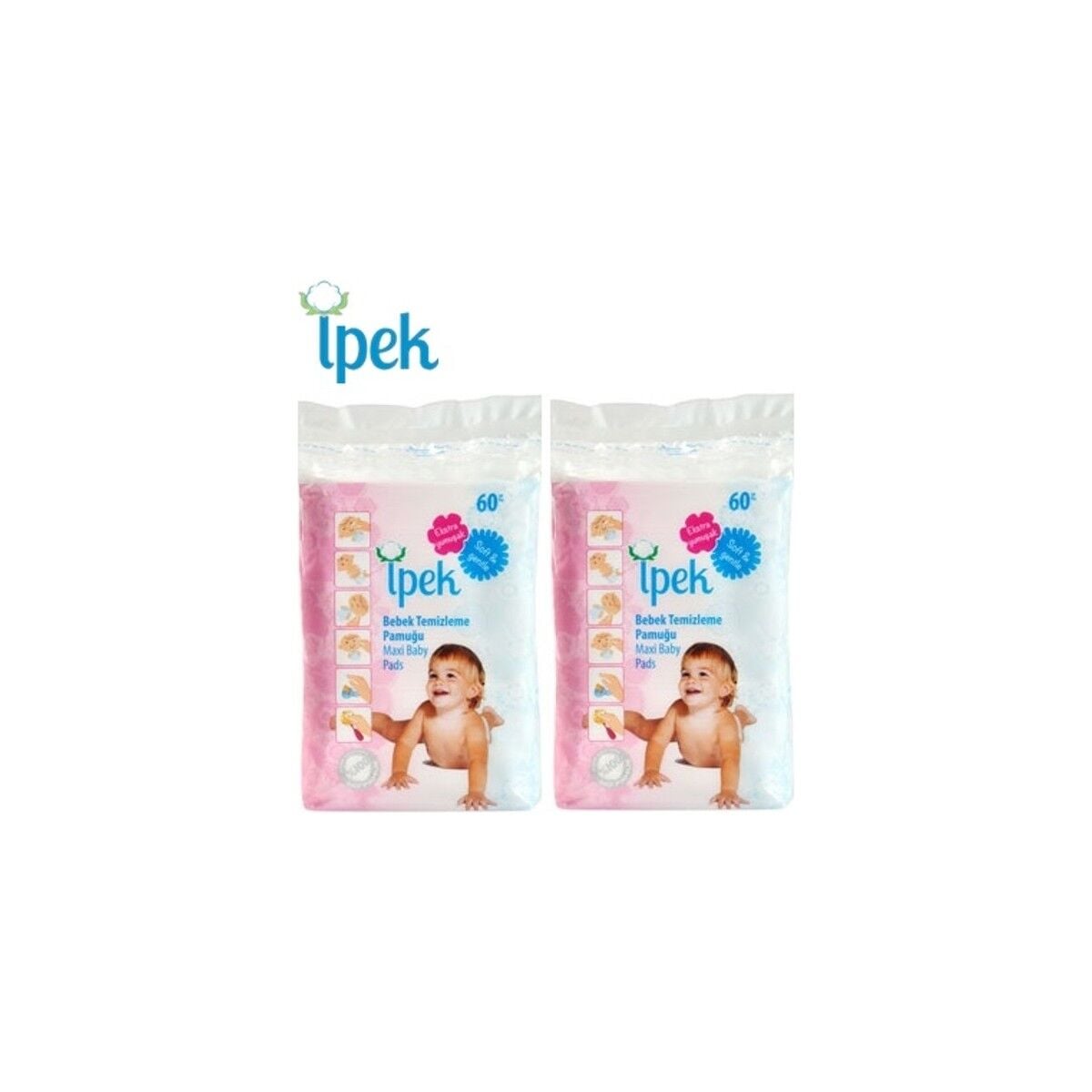 İpek Bebek Temizleme Pamuğu 120 Adet 2 x 60
