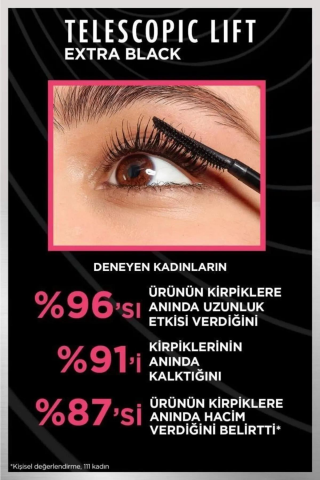 3 Adet Loreal Paris Telescopic Lift Maskara Ekstra Siyah ve  ROSIE Pamuk
