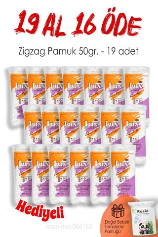 19 AL 16 ÖDE Lux Zigzag Pamuk 50gr. ve ROSIE