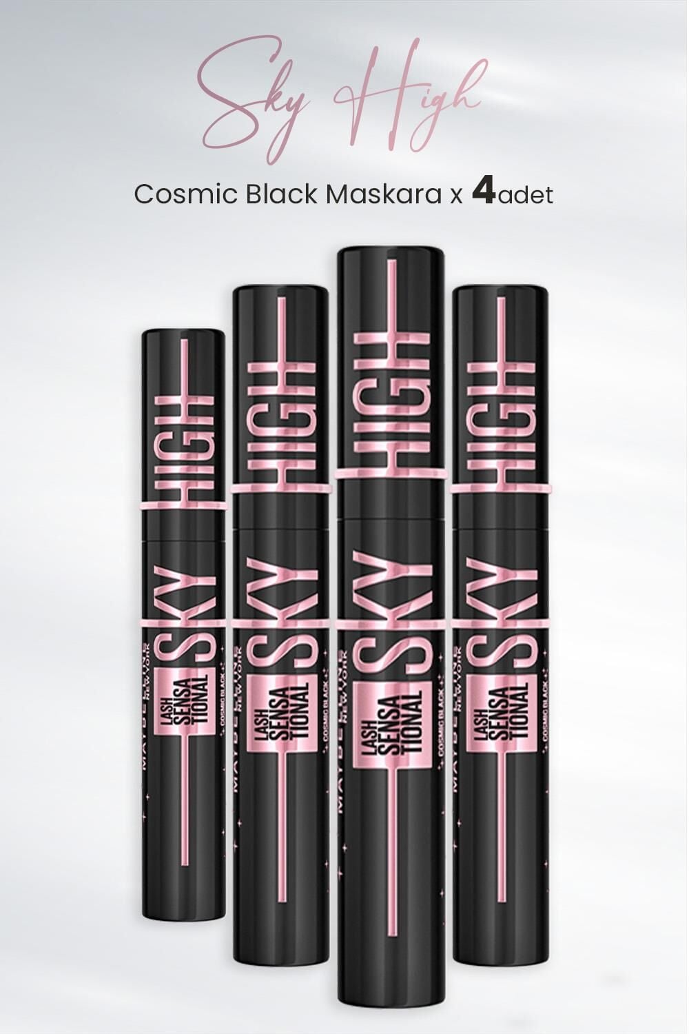 Maybelline New York Maskara Sky High Cosmic Black x 4 Adet