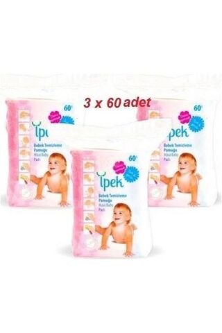 İpek Maxi Bebek Temizleme Pamuğu 60'lı 3 Paket