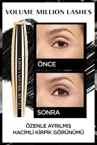 3 Adet Loreal Paris Volume Millions Lashes Maskara Siyah ve ROSIE