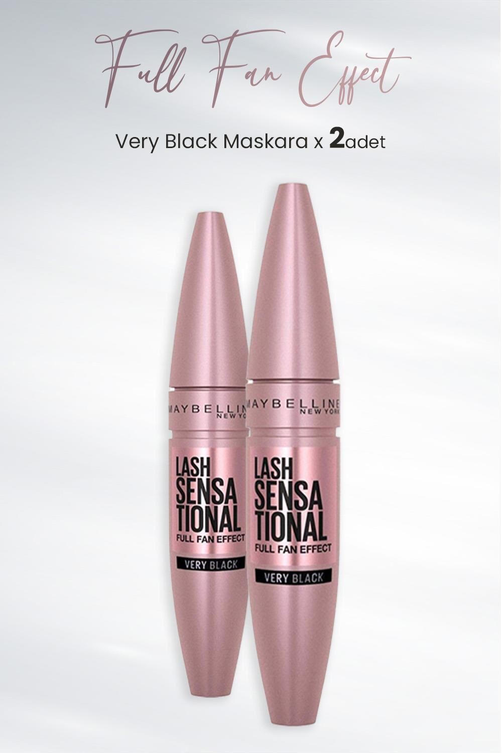 Maybelline New York Maskara Full Fan Effect Very Black x 2 Adet