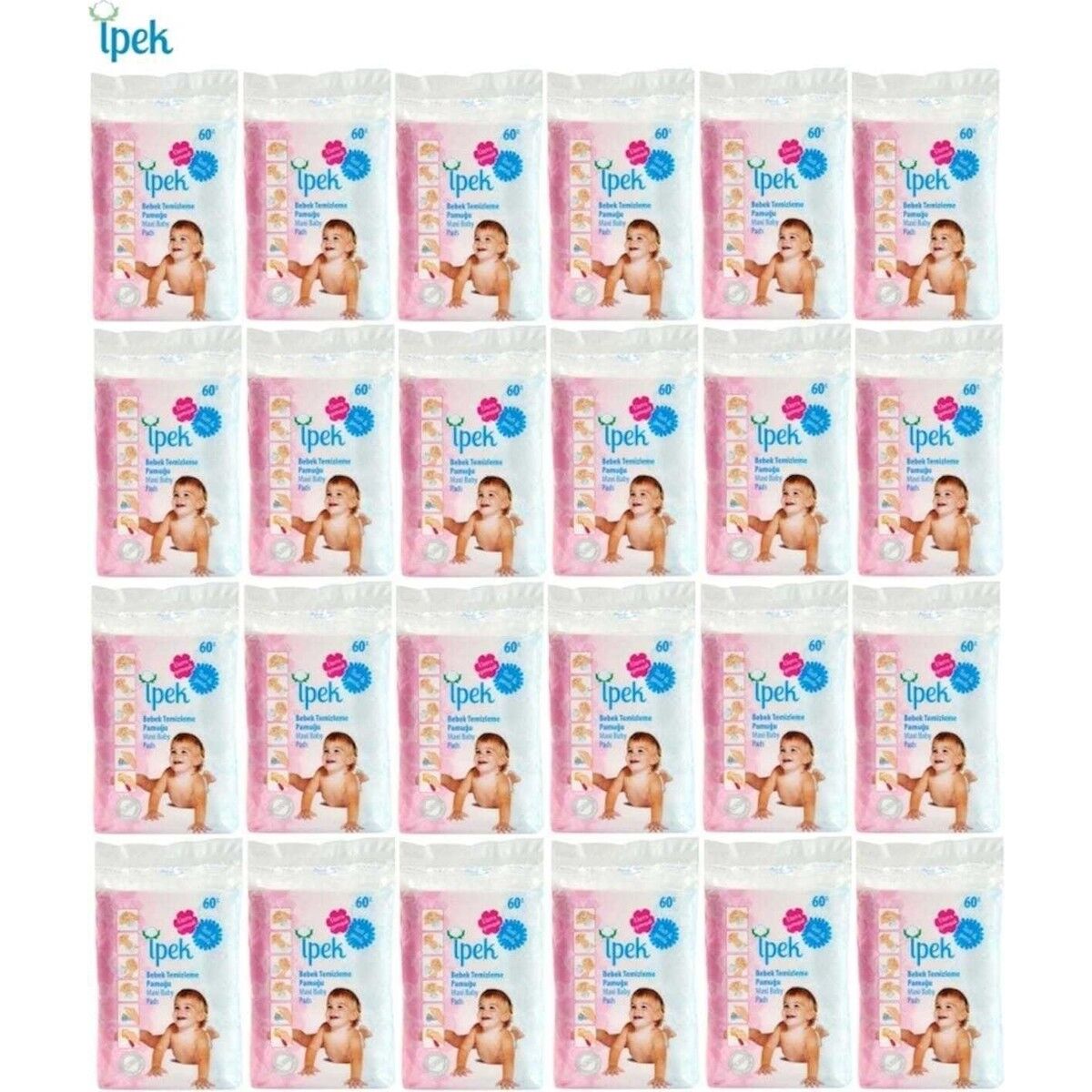 İpek Bebek Temizleme Pamuğu 1440 Adet 24 x 60