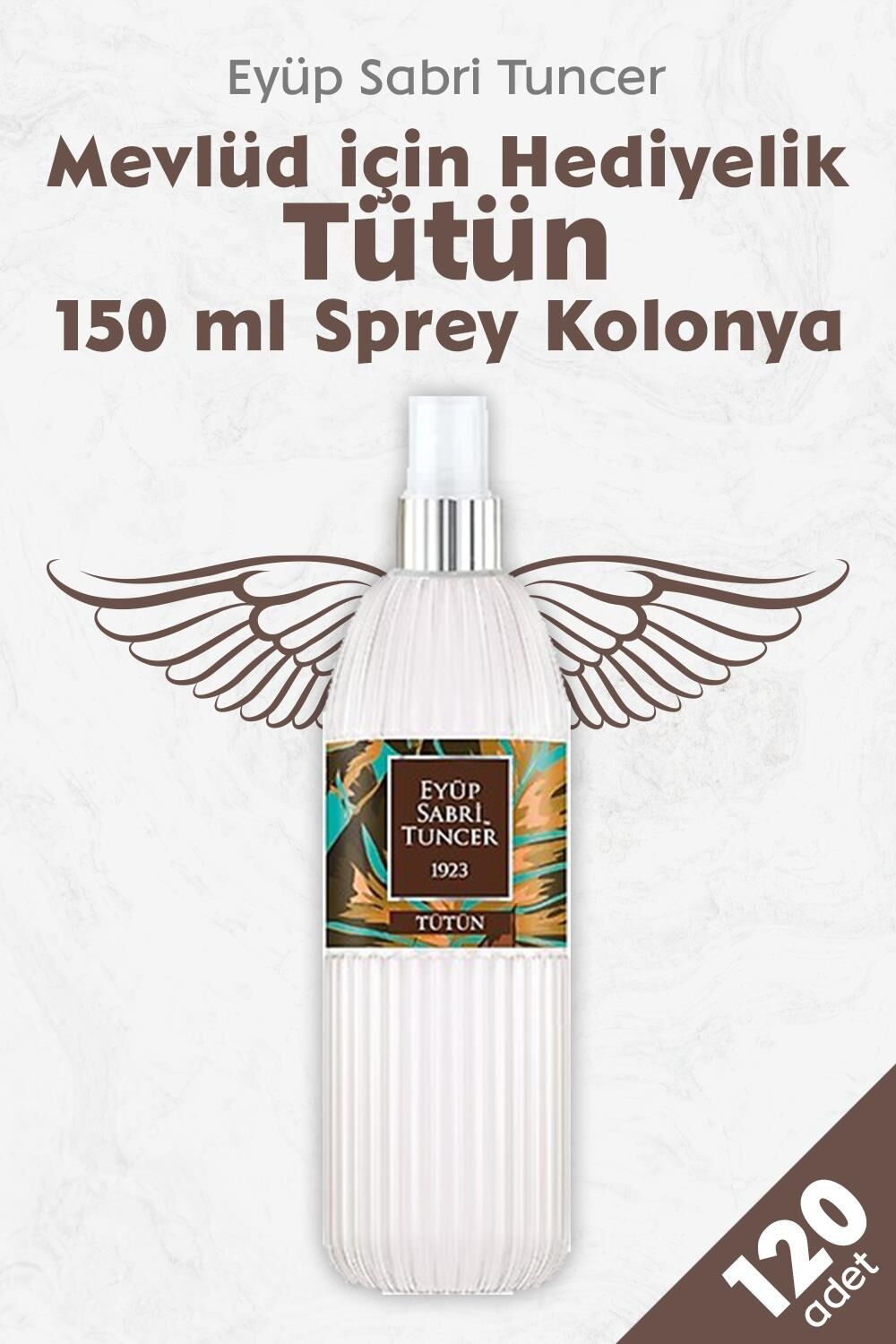 Mevlüd İçin Hediyelik Sprey Kolonya Tütün 150 ml x 120 Adet