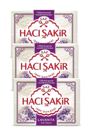 Hacı Şakir Lavanta Geleneksel Saf Kalıp Sabun 4x150 gr X3 Adet