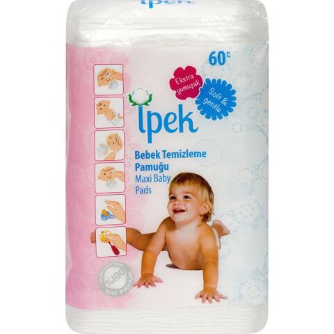 İpek Bebek Temizleme Pamuğu 60'lı