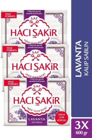 Hacı Şakir Lavanta Saf Kalıp Sabun 4x150 gr x 3 Adet