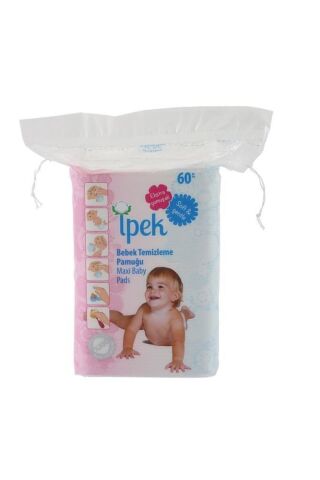 İpek Maxi Pamuk Bebek Temizleme Pamuğu 60'lı, 5'li Paket