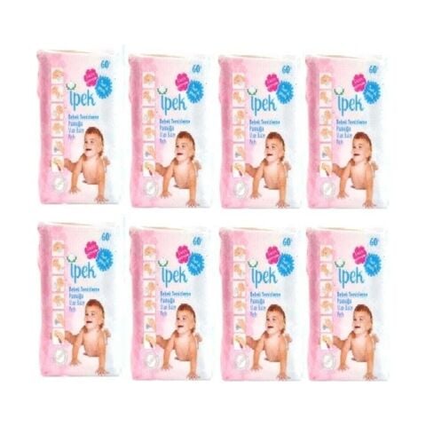 İpek Maxi Bebek Temizleme Pamuğu 60'lı x 8 Paket