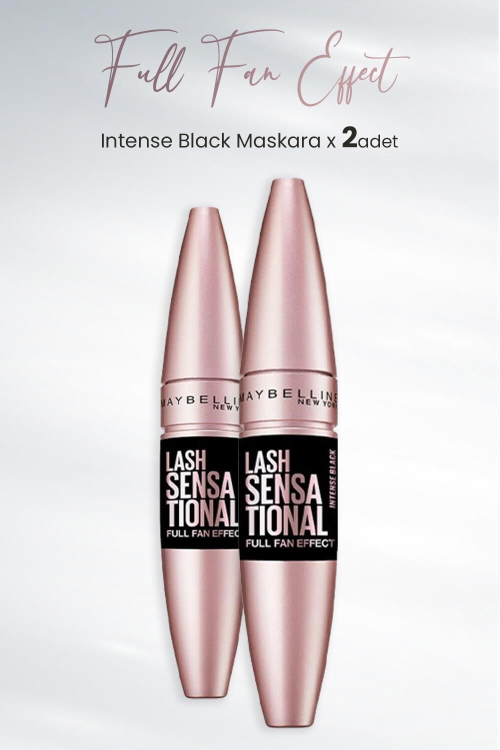 Maybelline New York Maskara Full Fan Effect Intense Black x 2 Adet