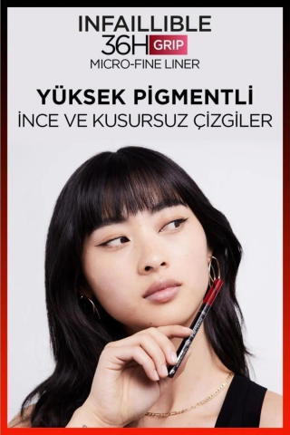 3 Adet Loreal Paris Infaillible Grip Eyeliner 02 Smokey Earth ve ROSIE Pamuk