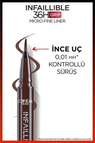 3 Adet Loreal Paris Infaillible Grip Eyeliner 02 Smokey Earth ve ROSIE Pamuk